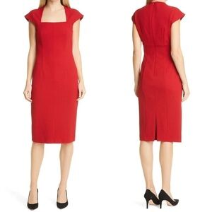 HUGO BOSS Drilekara Red Knit Cap Sleeve Dress 40